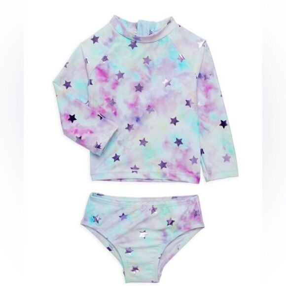 Andy & Evan Tie Dye Rash Guard Set 0/3 - Picture 8 of 9